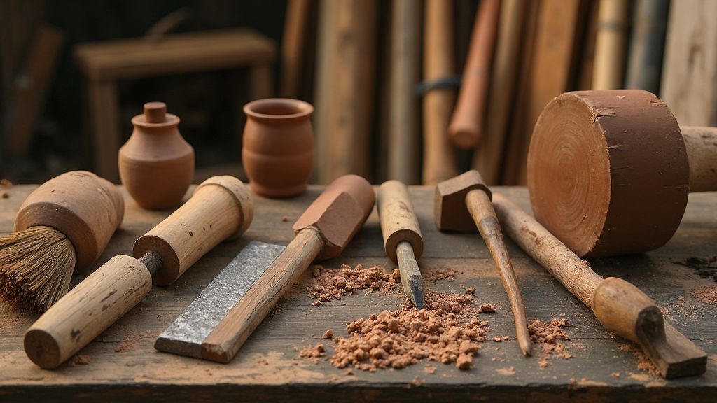 Artisan au travail dans la médina