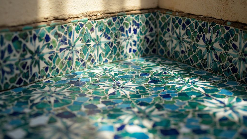 Détail de mosaïque zellige marocaine
